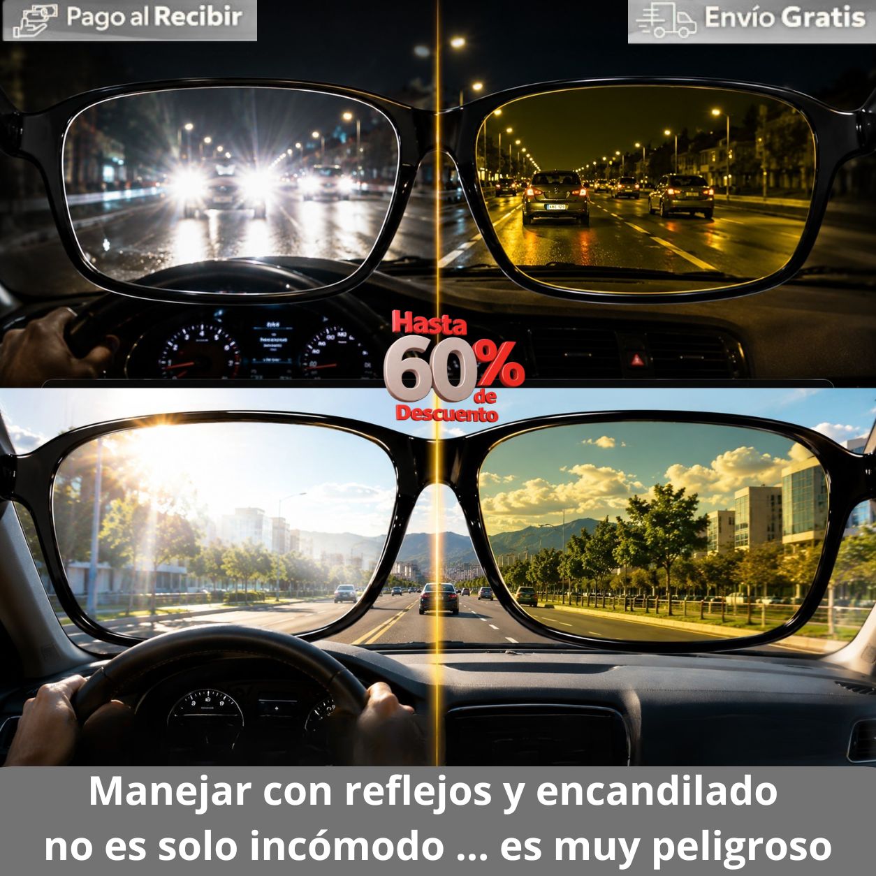 Lentes de Conducción Vision HD (Día/Noche)