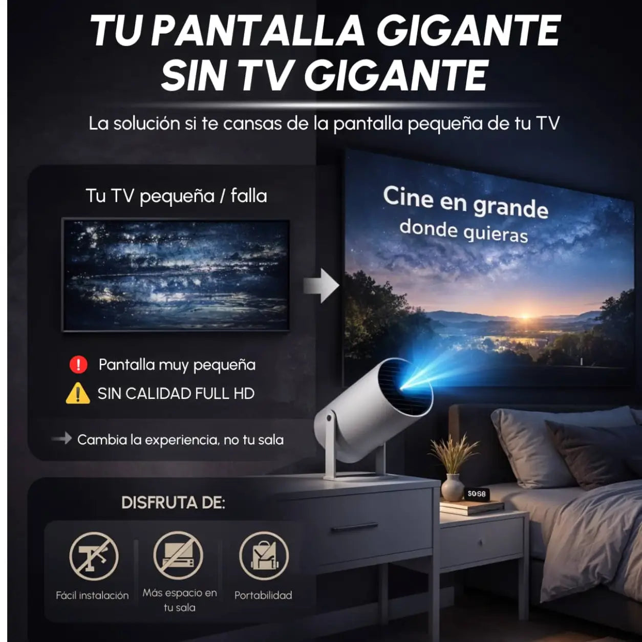 Proyector Portátil UHD 4K SmartCinema