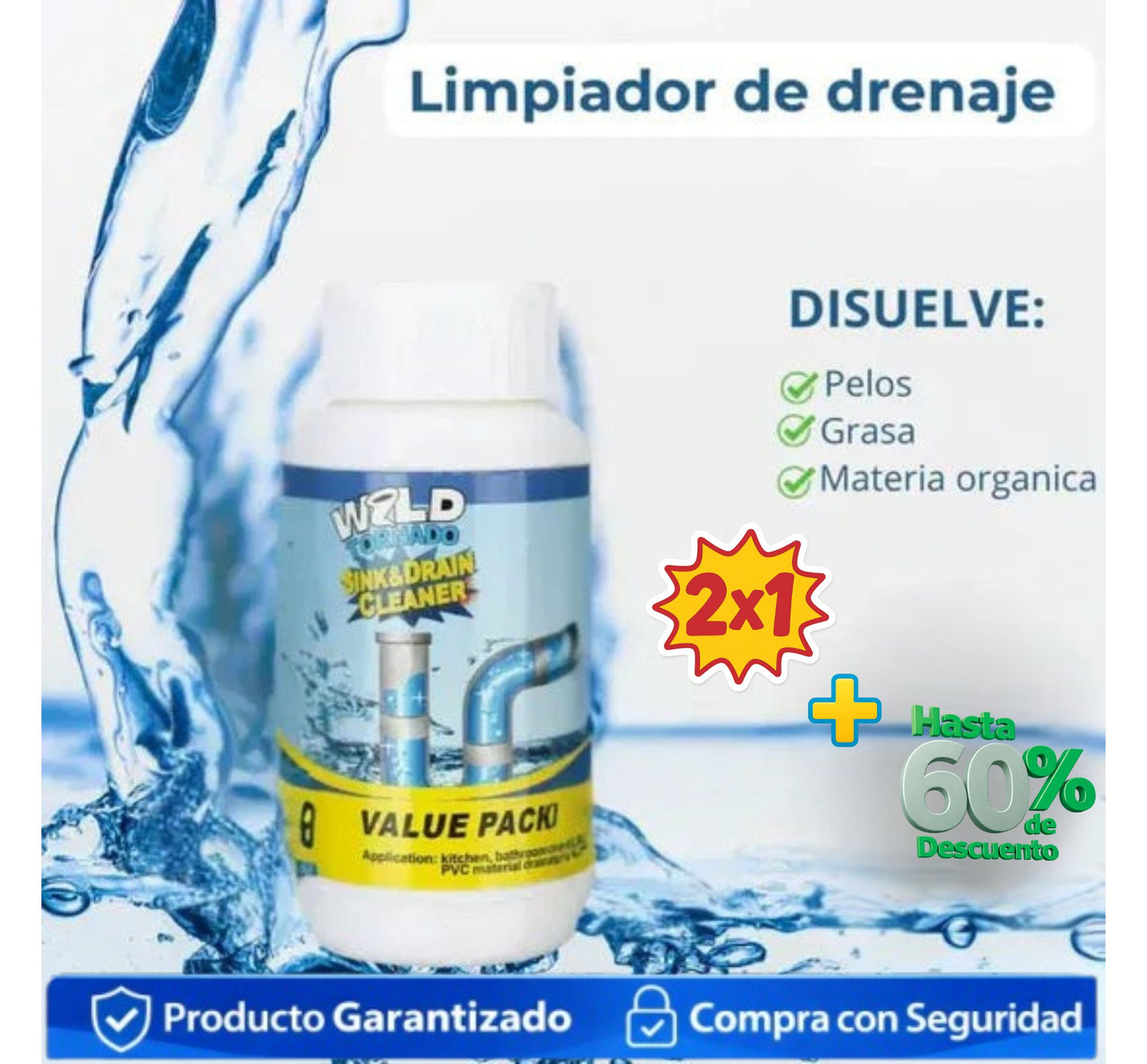 Destapacaños Wild Tornado 2x500gr